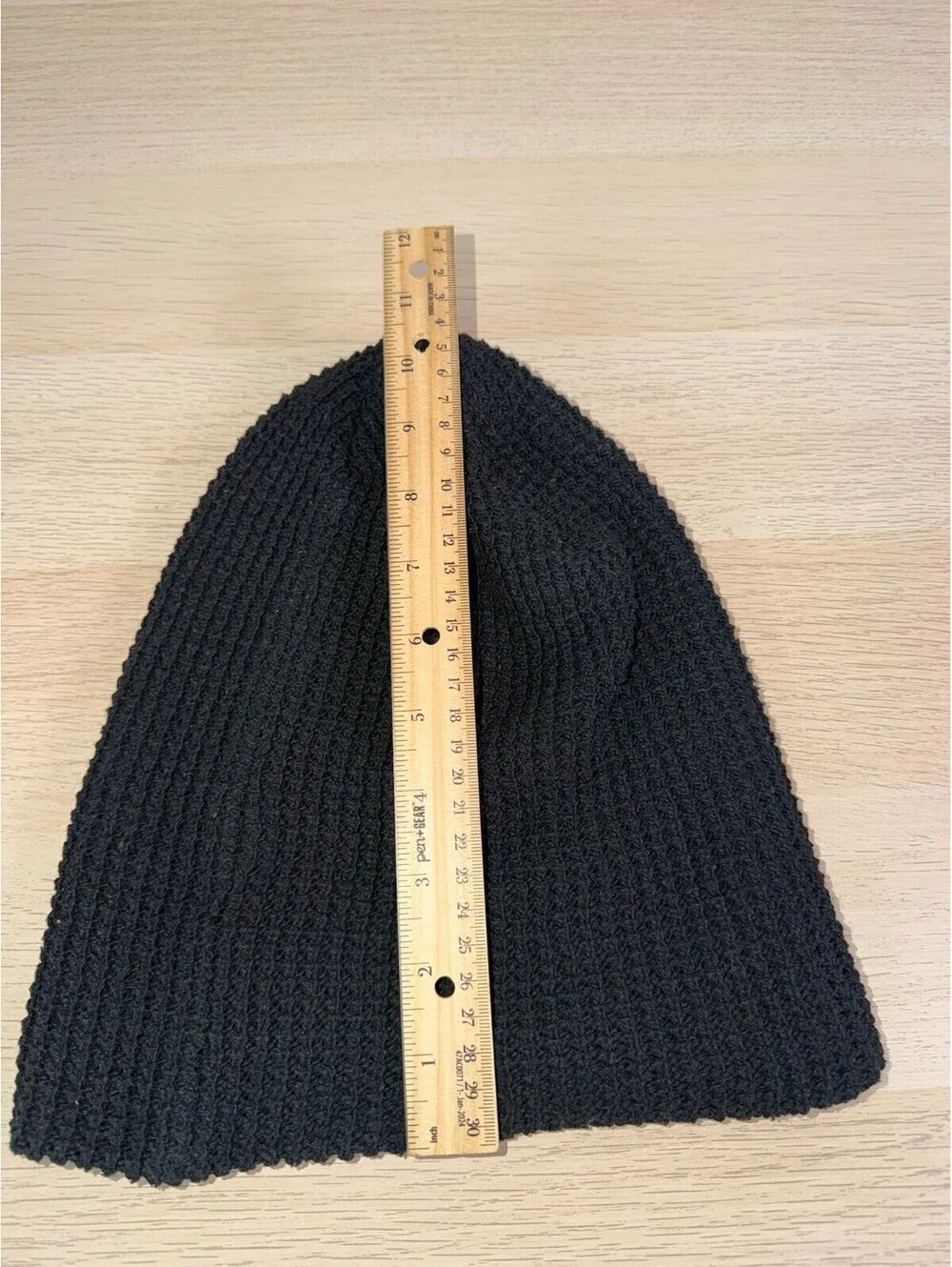 Goodfellow Co Mens Black Waffle Knit Beanie Hat One Size Winter Cap Slouchy